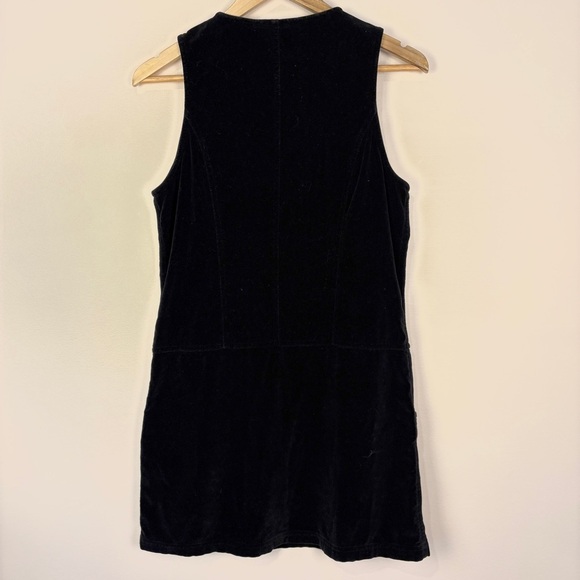Express Y2K Black Velvet Sleeveless Zip  Mini Dress Whimsigoth Dark Academia - Picture 2 of 10